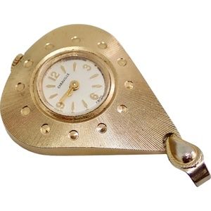 Caravelle Swiss Wind Up Analog Gold Tone Pocket Pendant Watch Collectible 16.75g